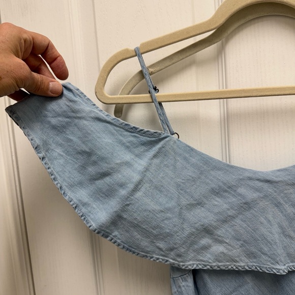 Blue Ruffled Off-Shoulder Sundress - Picture 3 of 3